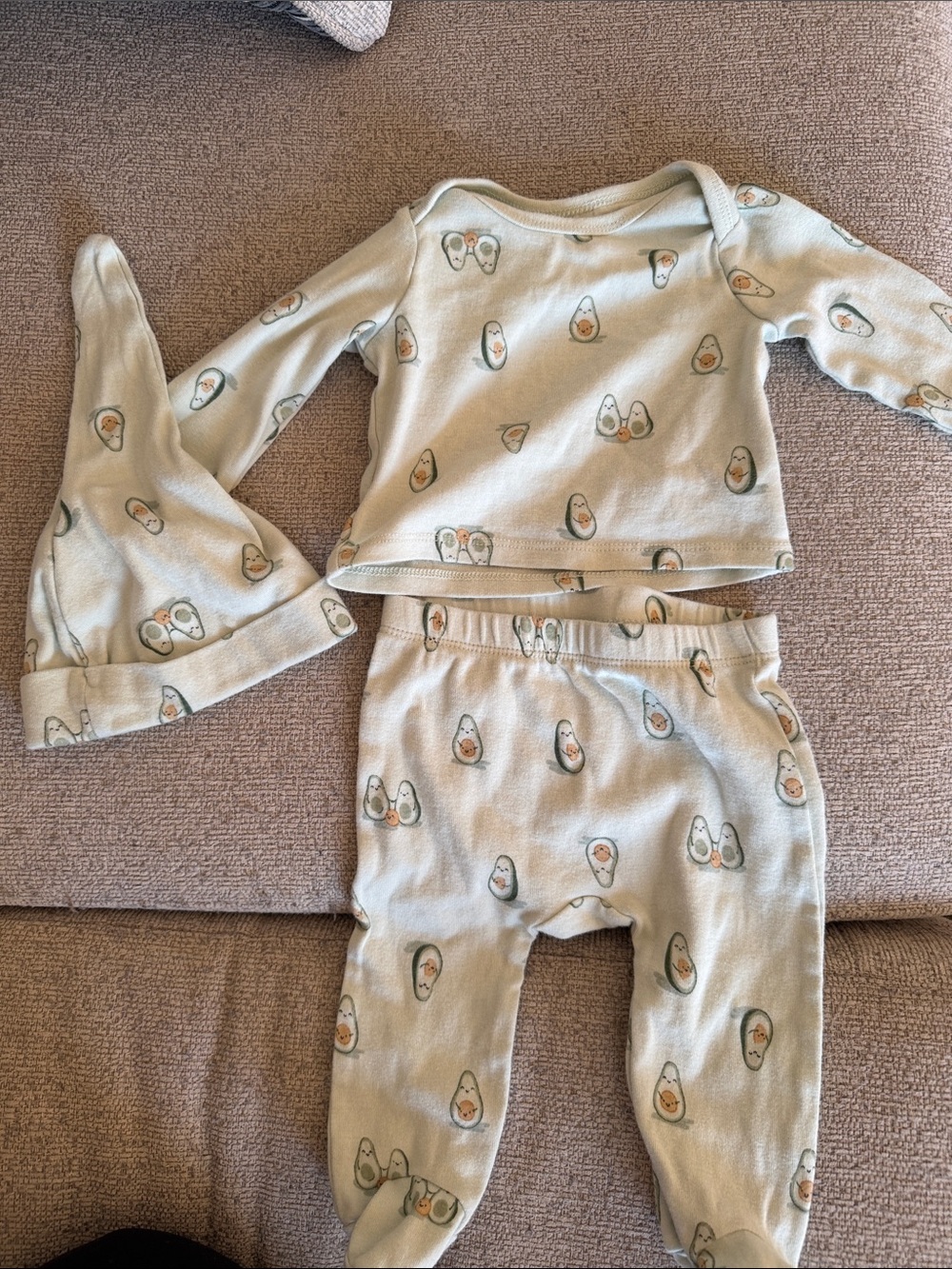 Soft Avocado Print baby Pajama Set